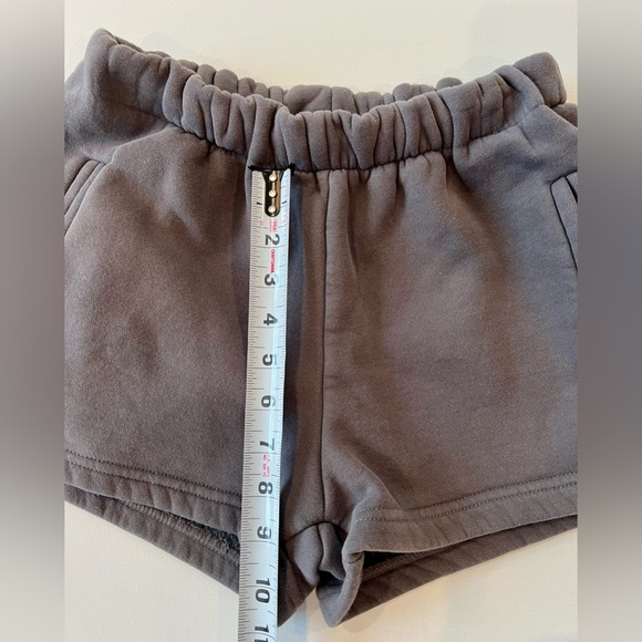 Tic Toc Charcoal Grey Lounge Sweat Mini Shorts Chunky Pockets Pull On Cozy Small - Picture 6 of 8